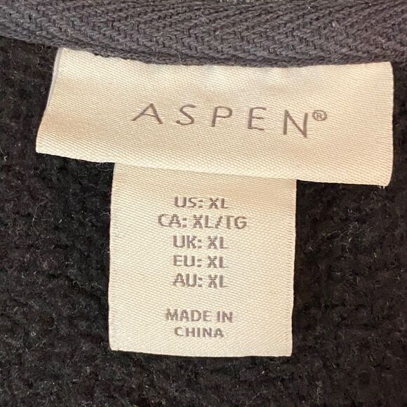 Aspen Sweater Mens XL Black Performance 1/4 Zip Mock Neck Pullover Sweatshirt - Picture 3 of 9
